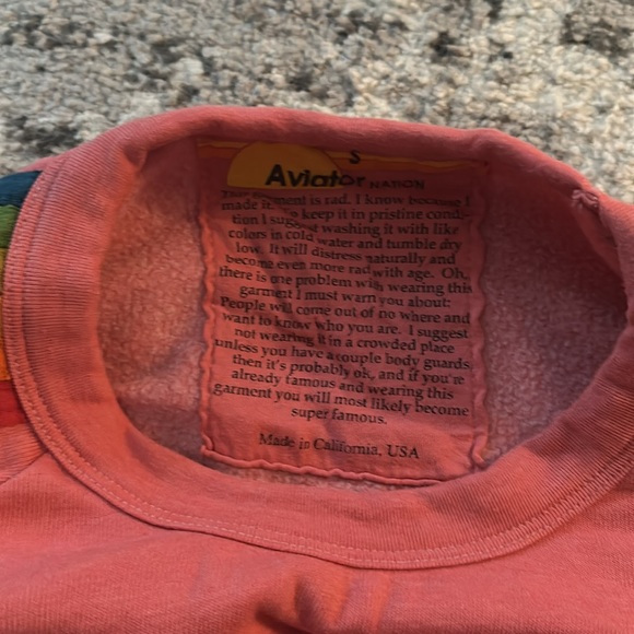 Aviator nation, cropped pink sweatshirt, size small - Picture 2 of 3